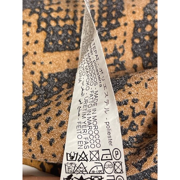 Zara Women's Snakeskin Print Long Sleeve Button Collared Midi Dress Size Large - Picture 11 of 11